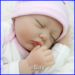 US Stock 22'' Twins Lifelike Newborn Silicone Vinyl Reborn Baby Girl+Boy Dolls