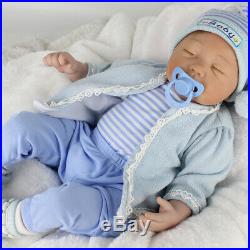 US Stock 22'' Twins Lifelike Newborn Silicone Vinyl Reborn Baby Girl+Boy Dolls