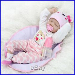 US Stock 22'' Twins Lifelike Newborn Silicone Vinyl Reborn Baby Girl+Boy Dolls