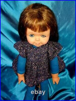 VINTAGE 1966 MATTEL BABY SAY N SEE TALKING DOLL talks moves mouth rolls eyes 19