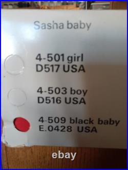 Vintage 12 Sasha Morganthaler Black Baby Dolll #509 NOS Tag, Box, Outfit, UK