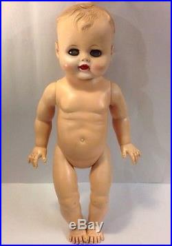 Vintage 1950s Vinyl Rubber 19 Baby Doll 52 PTN Wetsey Sleep Eyes Posable Toy