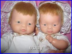 Vintage 1960's BABY DEAR Eloise Wilkin Clone TWIN DOLL PAIR 12 Floppy body