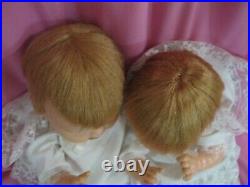 Vintage 1960's BABY DEAR Eloise Wilkin Clone TWIN DOLL PAIR 12 Floppy body