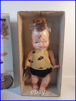 Vintage 1960's Ideal 12 Tiny Pebbles Flintstone Vinyl Doll withBox