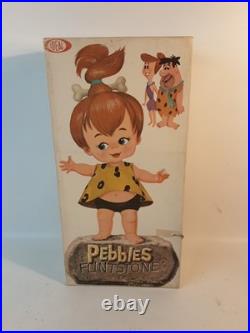 Vintage 1960's Ideal 12 Tiny Pebbles Flintstone Vinyl Doll withBox