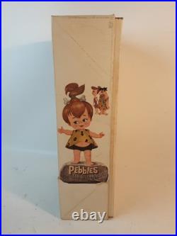 Vintage 1960's Ideal 12 Tiny Pebbles Flintstone Vinyl Doll withBox