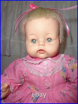 Vintage 1961 Madame Alexander Genuine KITTEN Baby Doll Platinum Pink Dress Set