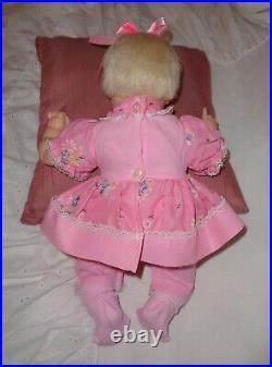 Vintage 1961 Madame Alexander Genuine KITTEN Baby Doll Platinum Pink Dress Set