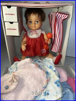 Vintage 1962 Mattel Chatty Baby Brunette Talking Doll & Case