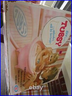 Vintage 1967 Ideal Toy Corp Tubsy Baby Doll Toy With Tub & Original Box