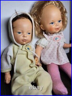 Vintage 1980 Mattel 15 Love N Touch Real Sister & 1979 12 Baby