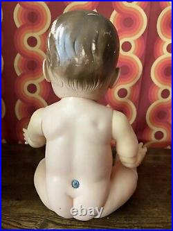 Vintage Amer Char Toodles Doll Heavy Vinyl Green Eyed Baby Fully Jointed