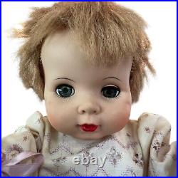 Vintage Baby Doll With Vinyl Limbs With Hair V 10. 1960's to 1970's green eyes