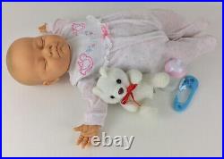 Vintage Berjusa Doll Sleeping Newborn Baby Vinyl Cloth Body 21 Spain 1984 80's