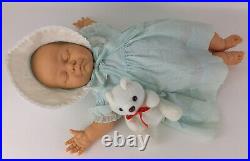 Vintage Berjusa Doll Sleeping Newborn Baby Vinyl Cloth Body 21 Spain 1984 80's