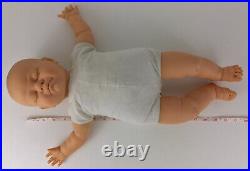 Vintage Berjusa Doll Sleeping Newborn Baby Vinyl Cloth Body 21 Spain 1984 80's