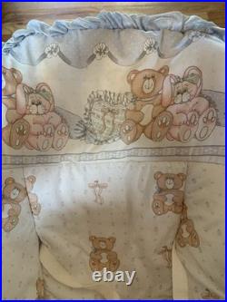 Vintage Doll Carrier Century Kanga Rocka Roo Reborn Baby Doll Seat Bears Ruffles