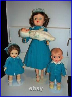 Vintage Effanbee Most Happy Family Dolls Mom, Fluffy, Mickey & Baby 1958