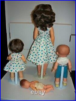 Vintage Effanbee Most Happy Family Dolls Mom, Fluffy, Mickey & Baby 1958