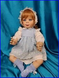 Vintage Fayzah Spanos 24 Vinyl and cloth chubby Baby Doll Redhead Smirk Dimple
