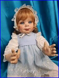 Vintage Fayzah Spanos 24 Vinyl and cloth chubby Baby Doll Redhead Smirk Dimple