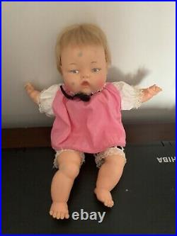 Vintage Ideal Tiny Thumbelina Doll 14 Inch Works Movable 1960's As Is