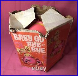 Vintage Mattel 1969 Baby Go Bye Bye Doll withBumpety Buggy Car Works With Box