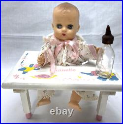 Vintage Vogue 1950s Baby Ginnette Doll with Tearing Eyes 8 & Baby Seat