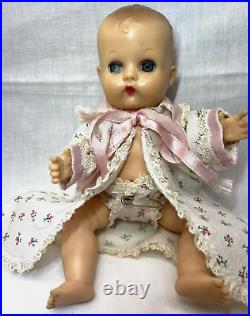 Vintage Vogue 1950s Baby Ginnette Doll with Tearing Eyes 8 & Baby Seat