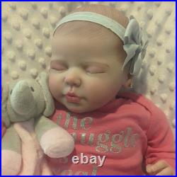 Vinyl Reborn Baby Doll Replica of Valentina, Light Complexion, Closed Eyes