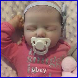 Vinyl Reborn Baby Doll Replica of Valentina, Light Complexion, Closed Eyes