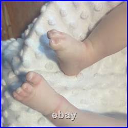 Vinyl Reborn Baby Doll Replica of Valentina, Light Complexion, Closed Eyes