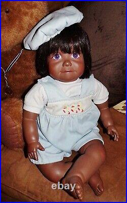 Virginia TurnerLarge African American Baby Aaron Boy Doll -Vinyl & Cloth-1996