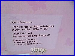 Vollence 18 in Reborn Baby Doll Vinyl girl