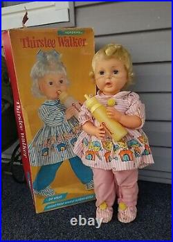 Vtg 1962 Horsman Carnation Thirstee Walker Complete All Orig & Box Rare Find