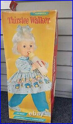 Vtg 1962 Horsman Carnation Thirstee Walker Complete All Orig & Box Rare Find