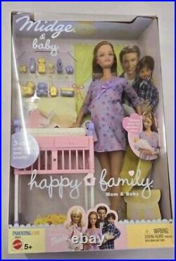 Vtg Barbie Doll 2002 Happy Family Pregnant Midge & Baby Set Up Mattel 56663 MIB