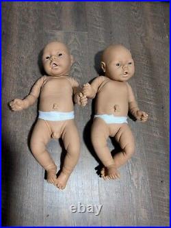 Vtg JESMAR 17 Newborn Baby Dolls Anatomically Correct Twins Boy & Girl Spain