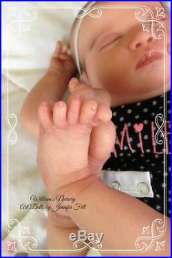 WILLIAMS NURSERY REBORN BABY GIRL DOLL Realborn Laila Asleep REALISTIC NEWBORN