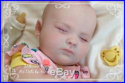WILLIAMS NURSERY Realborn 3 month old Joseph Sleeping Reborn Baby Doll GIRL Hair
