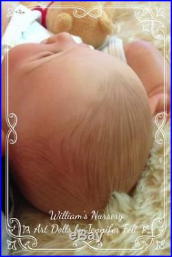 WILLIAMS NURSERY Reborn Baby Doll James by Sandy Faber BOY! Belly! Painted Hair