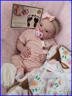 WILLIAMS NURSERY Reborn Baby GIRL Newborn Doll 19 Realborn June Awake COA