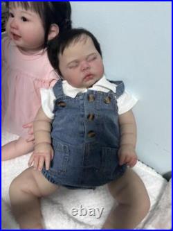 Weighted 25inch Pickle Assembled Reborn Baby Dolls Boy Girl Hand-Rooted Hair Toy