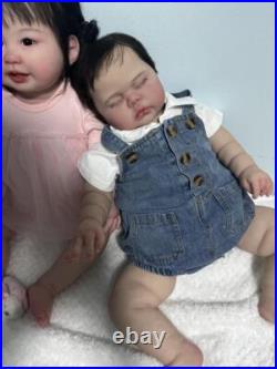 Weighted 25inch Pickle Assembled Reborn Baby Dolls Boy Girl Hand-Rooted Hair Toy