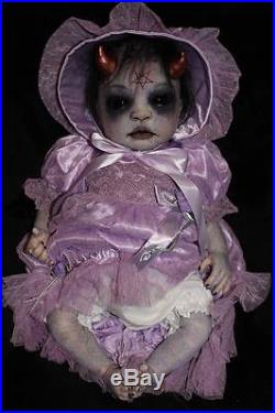 Zombie Walking Dead Reborn Baby Doll Horror 21 OOAK ART DEMON Devil Witch Mara